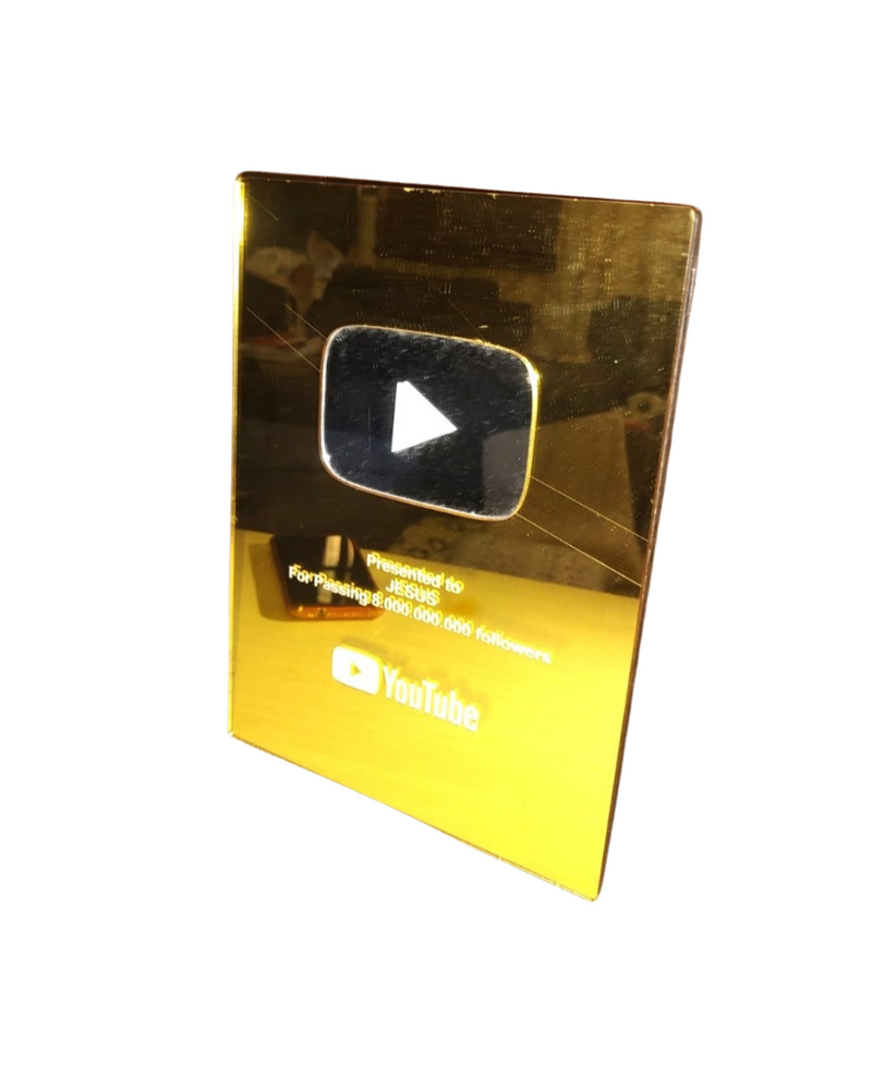 Placa Comemorativa YouTube Personalizada – Edição Premium