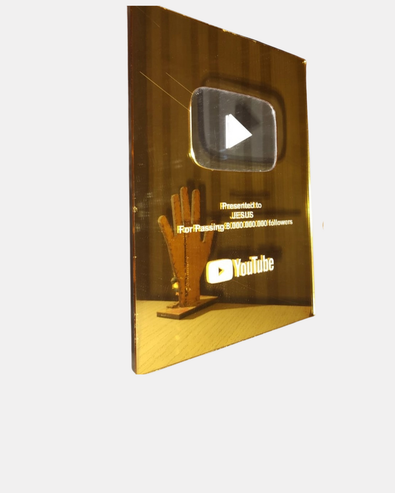 Placa Comemorativa YouTube Personalizada – Edição Premium