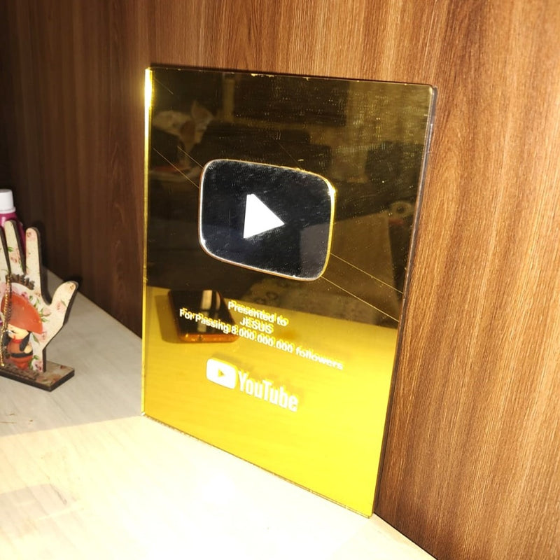 Placa Comemorativa YouTube Personalizada – Edição Premium